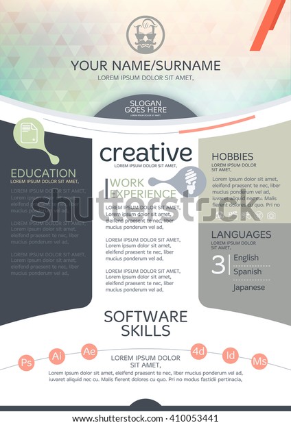 Vector Resume Template Cv Brochure Layoutmagazine Stock Vector