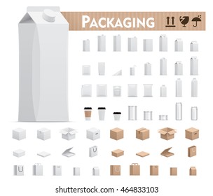 Vector retail packages set
