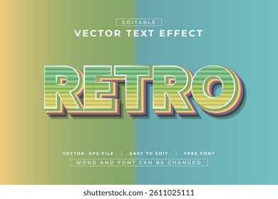 Vector Retro 3D Text Effect - Cute Style