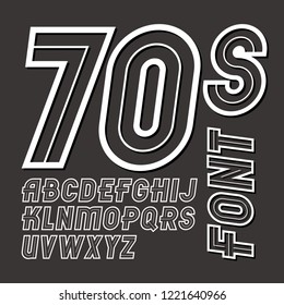 Vector retro 70s capital alphabet letters collection, can be used as logo design elements