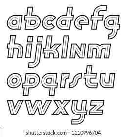 Vector retro 70s lower case English alphabet letters collection, can be used as logo design elements