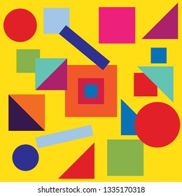 Vector retro abstract background. Background made of simple geometrical figures in consrtuctivist style.