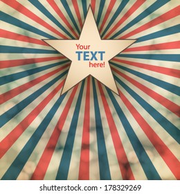 Vector retro abstract background with star illustration