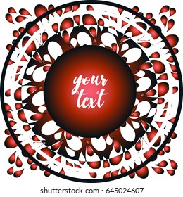 Vector retro abstract geometric circular 3d background card