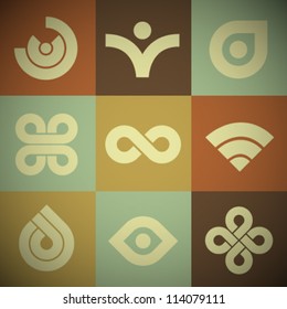 Vector Retro Abstract Icons