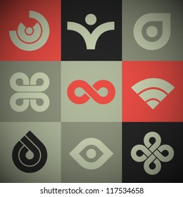  Vector Retro Abstract Icons