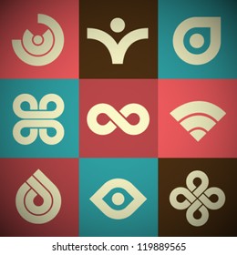  Vector Retro Abstract Icons