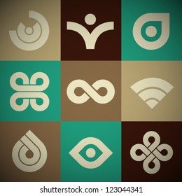 Vector Retro Abstract Icons