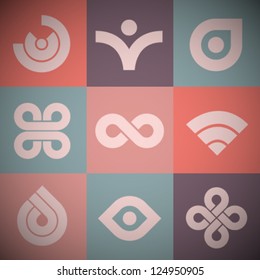 Vector Retro Abstract Icons
