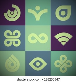Vector Retro Abstract Icons