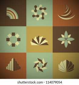 Vector Retro Abstract Icons Set