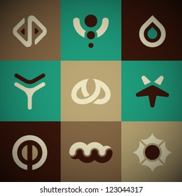 Vector Retro Abstract Icons Set