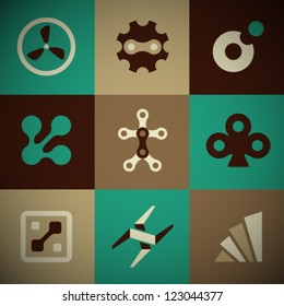 Vector Retro Abstract Icons Set