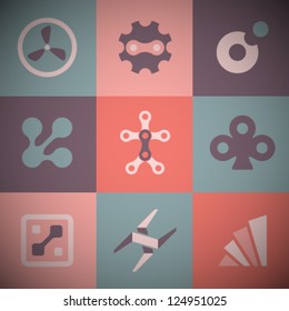 Vector Retro Abstract Icons Set