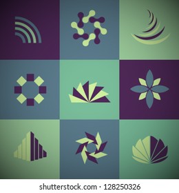 Vector Retro Abstract Icons Set