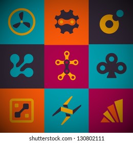 Vector Retro Abstract Icons Set