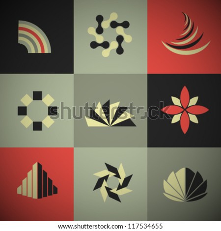 Vector Retro Abstract Icons Set