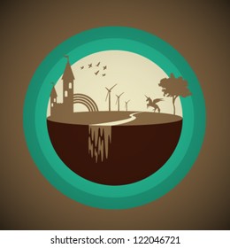  Vector Retro Abstract Scene