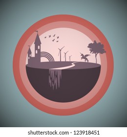 Vector Retro Abstract Scene