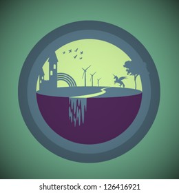 Vector Retro Abstract Scene
