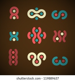  Vector Retro Abstract Signs Set