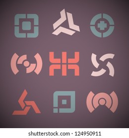 Vector Retro Abstract Signs Set