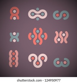 Vector Retro Abstract Signs Set