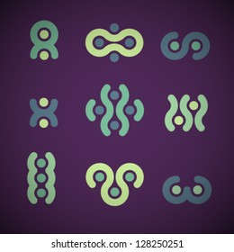 Vector Retro Abstract Signs Set
