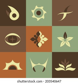 Vector Retro Abstract Signs Set