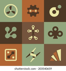 Vector Retro Abstract Signs Set