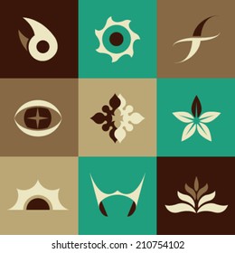 Vector Retro Abstract Signs Set 