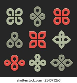 Vector Retro Abstract Signs Set 