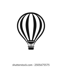 Vector retro air balloon icon isolated on white background.