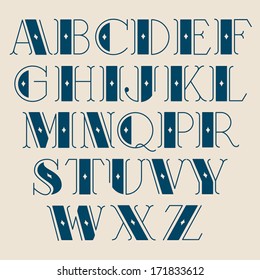 Vector Retro alphabet. Type, font, vintage typography. Vintage poster