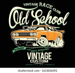 vector retro american style muscle car illustration