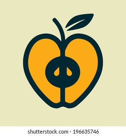Vector retro apple icon. Eps10