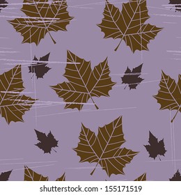 Vector retro autumn seamless leaf pattern