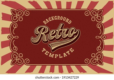 Vector retro background, all elements are in separate groups.