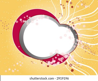 vector retro background with circles and a frame with space for text - sunshine