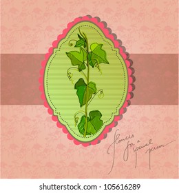 vector retro background with creeping ivy