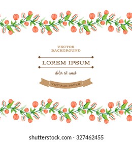 Vector retro background with floral ornament