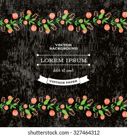 Vector retro background with floral ornament