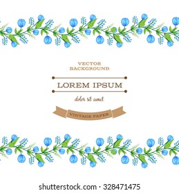 Vector retro background with floral ornament