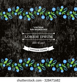 Vector retro background with floral ornament