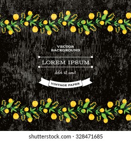 Vector retro background with floral ornament