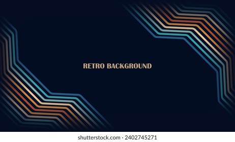 Vector retro background with minimalist vintage line
