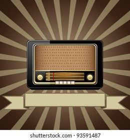 Antecedentes vectoriales retro con radio antigua