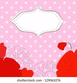 vector retro background with poppies