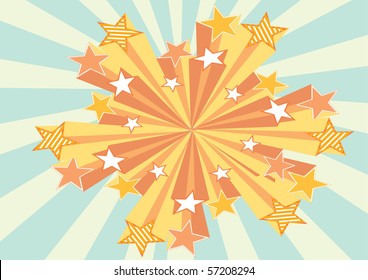 Vector Retro Background Stars For Design.