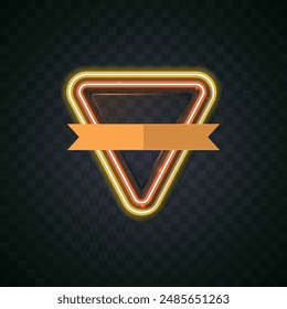 Vector of retro banner design. Neon banner design with ribbon.